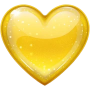 Glitter glass yellow heart sticker