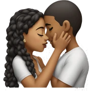 Lightskin boy kissing Latina girl sticker