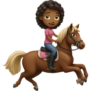 Girl riding a horse sticker