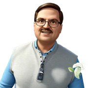 confident man with glasses sticker