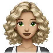 dark blonde balayage girl green eyes sticker