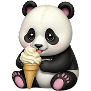 Panda eating ice cream sticker