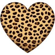 leopard print heart sticker