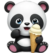 Panda eating ice cream sticker