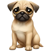 Fawn pug puppy standing sticker