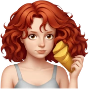 female, little wavy hair to the shoulder sticker