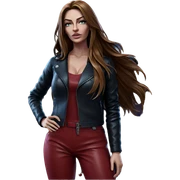 girl in leather under moonlight sticker
