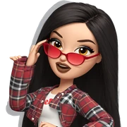 stylish girl in plaid top sticker