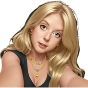 blonde girl selfie with jewelry sticker
