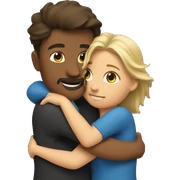 A guy and a woman hug sticker