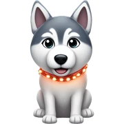 husky with Christmas lights wrapped around it sticker
