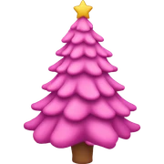 Pink Christmas tree sticker