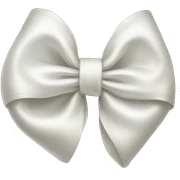 white satin bow sticker