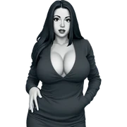 monochrome girl with cleavage sticker