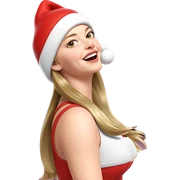 smiling girl in santa hat sticker