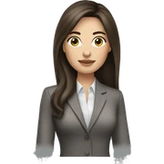 brunette long hair business woman, fair skin, black eyes sticker