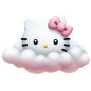 Hello kitty on cloud  sticker