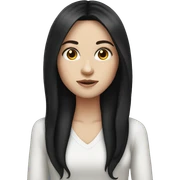 white girl with long black hair sticker