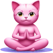 Pink cat doing yoga sticker