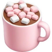 Light Pink mug of hot chocolate with marshmallows  sticker