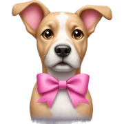 Dog with a pink bow sticker