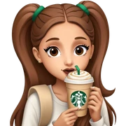Ariana Grande eating Starbucks sticker