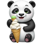 Panda eating ice cream sticker