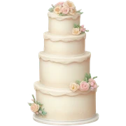 Small cute wedding cake sticker