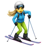 Girl skiing sticker