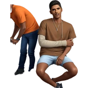 boys hanging out indoors sticker