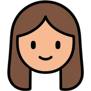 Simple girl face with long hair sticker
