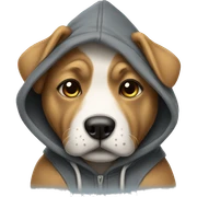 Dog wearing hoodie sticker