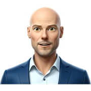 bald man in formal suit sticker