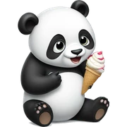 Panda eating ice cream sticker