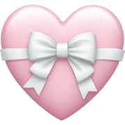 Pastel pink heart with white bow sticker