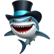 Shark with a top hat sticker