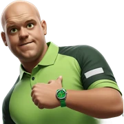 green shirted boy with watch sticker