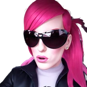 girl with pink hair sunglasses sticker