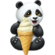 Panda eating ice cream sticker