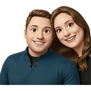 smiling couple with brown hair sticker