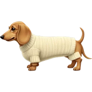 cream dachshund in sweater full body sticker
