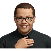 smiling boy with glasses sticker