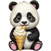 Panda eating ice cream sticker
