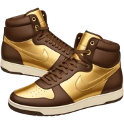 Metallic 24k gold and mocha brown womens stylish sneakers sticker