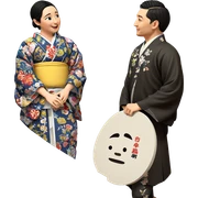 kimono couple fine art parody sticker