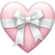 Pastel pink heart with white bow sticker