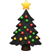 Black Christmas tree sticker