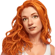 glowing girl with orange hair sticker