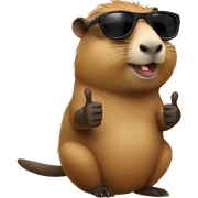 A capybara with sunglasses giving the thumbs up  sticker