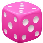 Pink dice with hearts sticker